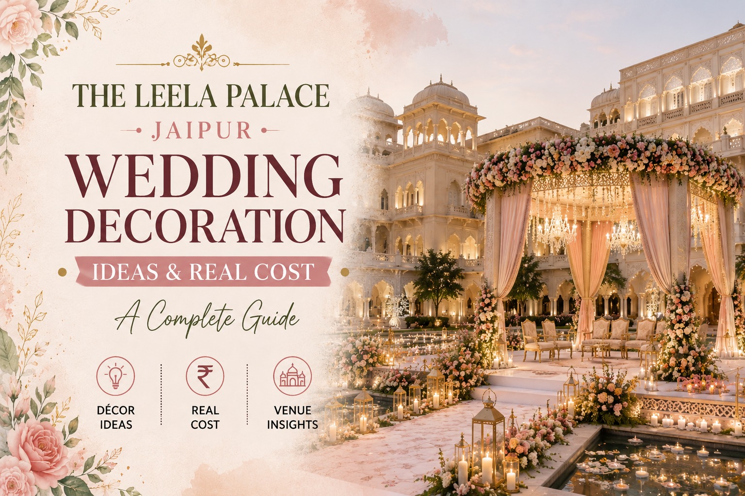 The Leela Palace Jaipur Wedding decoration - ideas and real cost
